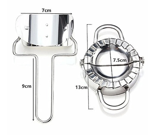 DumpliSeal Pro™ Stainless Steel Dumpling Press – 2-in-1 Dough Cutter & Sealer