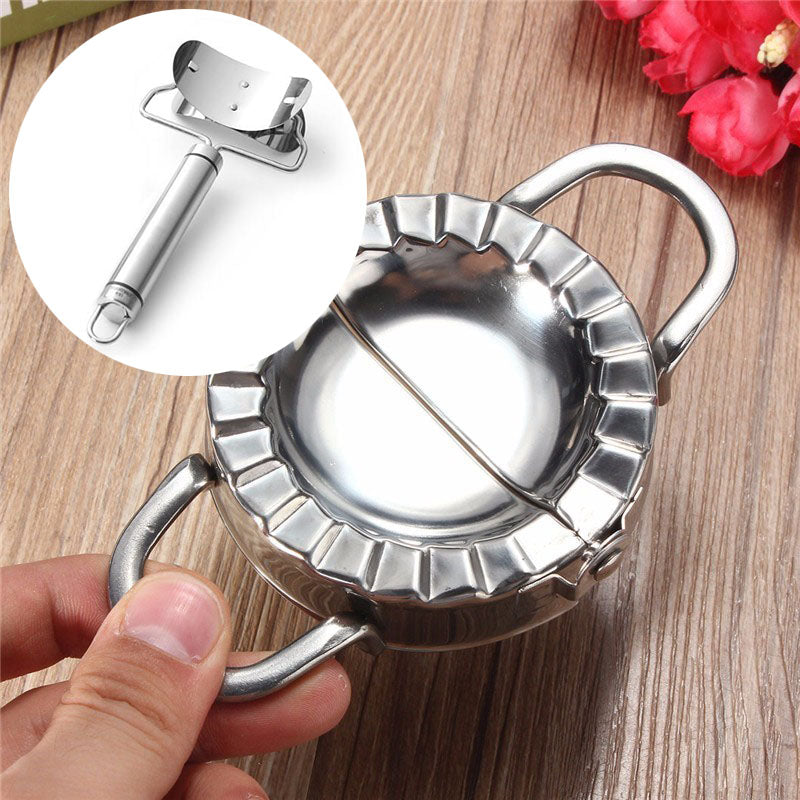 DumpliSeal Pro™ Stainless Steel Dumpling Press – 2-in-1 Dough Cutter & Sealer