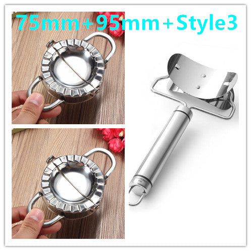 DumpliSeal Pro™ Stainless Steel Dumpling Press – 2-in-1 Dough Cutter & Sealer