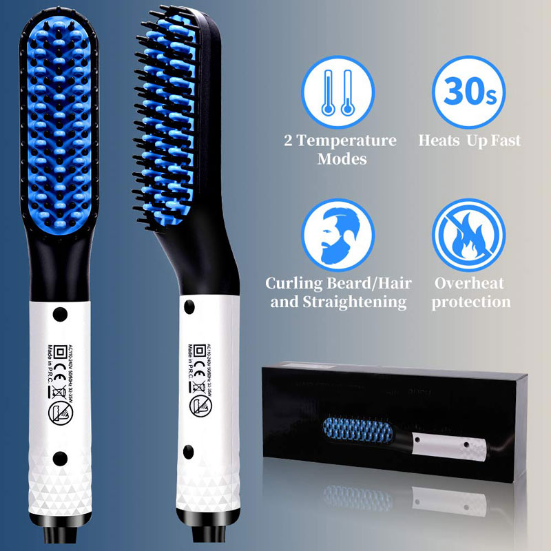 Multifunctional Hair Straightener Hair Comb Brush Men Beard Straightener