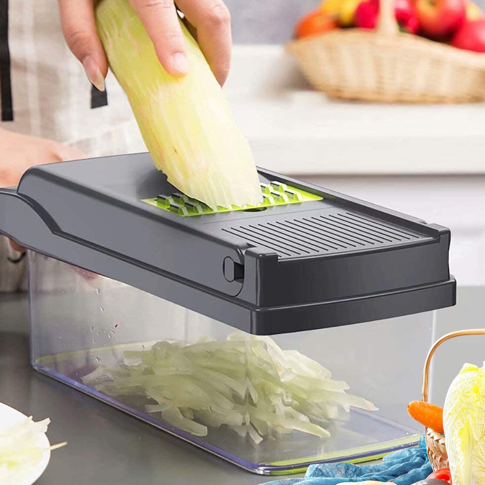 SliceMaster Pro™ 16-in-1 Vegetable Chopper – Multi Blade Salad Slicer & Peeler Set