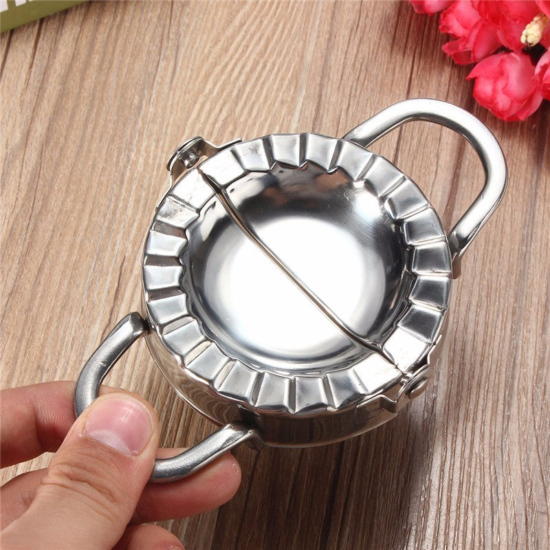 DumpliSeal Pro™ Stainless Steel Dumpling Press – 2-in-1 Dough Cutter & Sealer