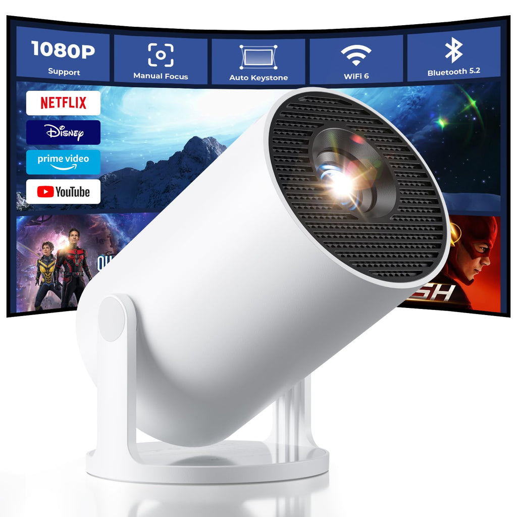 CineBeam Pro™ Smart Portable Projector – 1080P WiFi 6 Bluetooth Mini Home Cinema