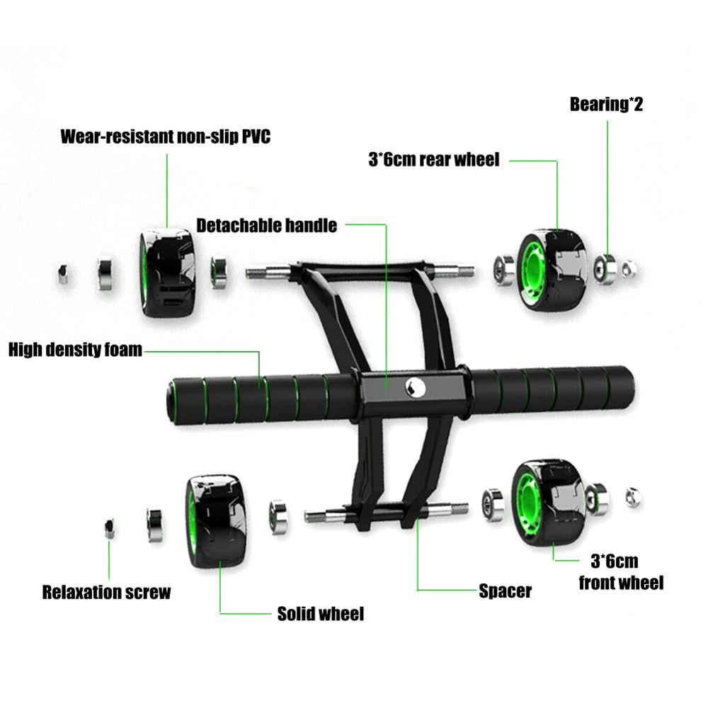 AbRoller Max™ 4-Wheel Core Trainer – Stable Home Fitness Abdominal Roller