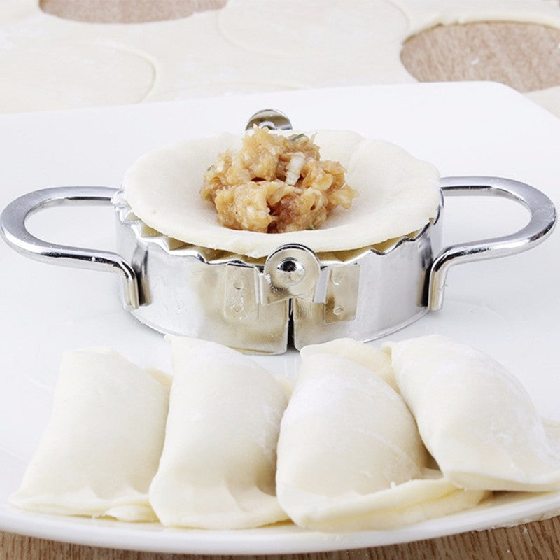 DumpliSeal Pro™ Stainless Steel Dumpling Press – 2-in-1 Dough Cutter & Sealer