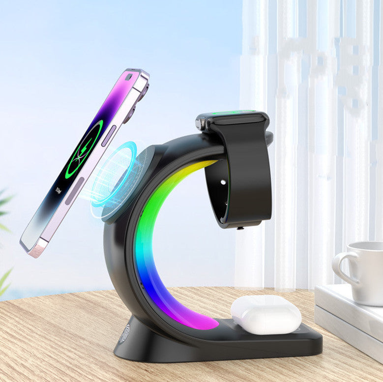 GlowCharge™ 4-in-1 Magnetic Wireless Charging Station with RGB Light