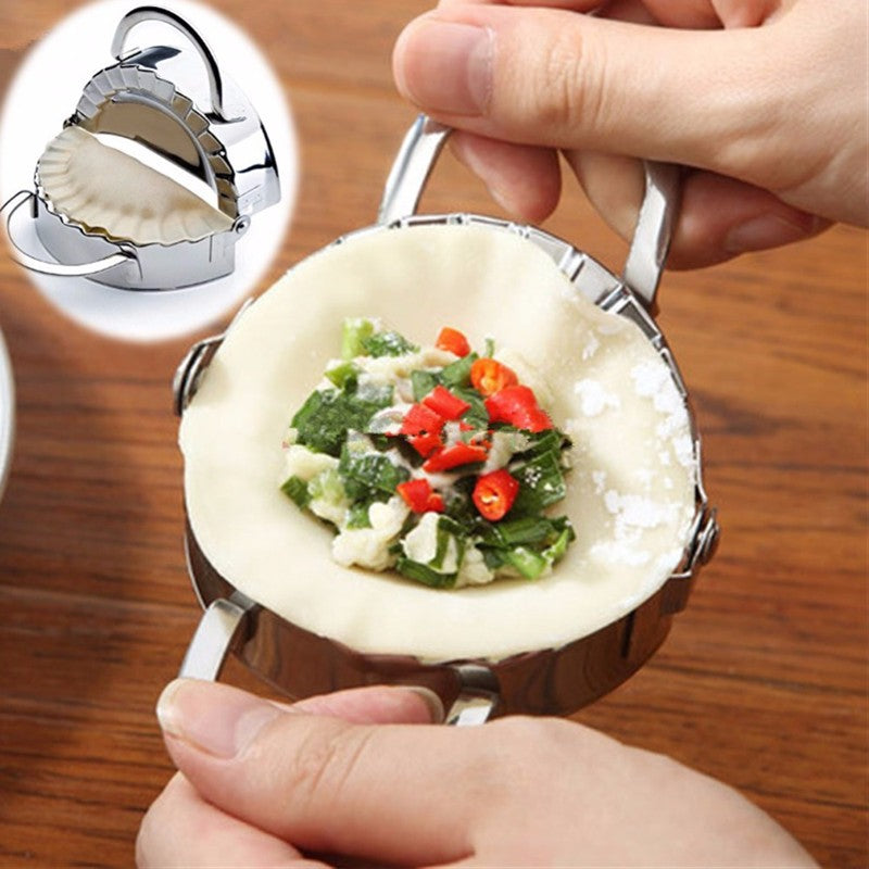 DumpliSeal Pro™ Stainless Steel Dumpling Press – 2-in-1 Dough Cutter & Sealer