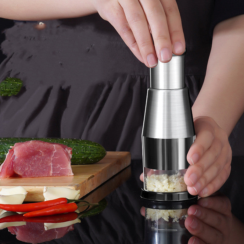 GarliChop Pro™ Manual Garlic & Onion Press Chopper – Stainless Steel Veggie Cutter