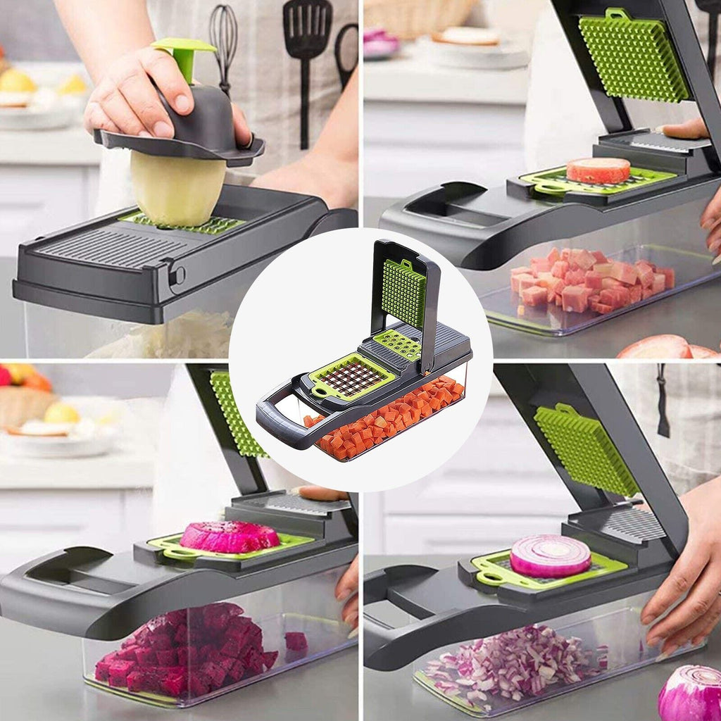 SliceMaster Pro™ 16-in-1 Vegetable Chopper – Multi Blade Salad Slicer & Peeler Set