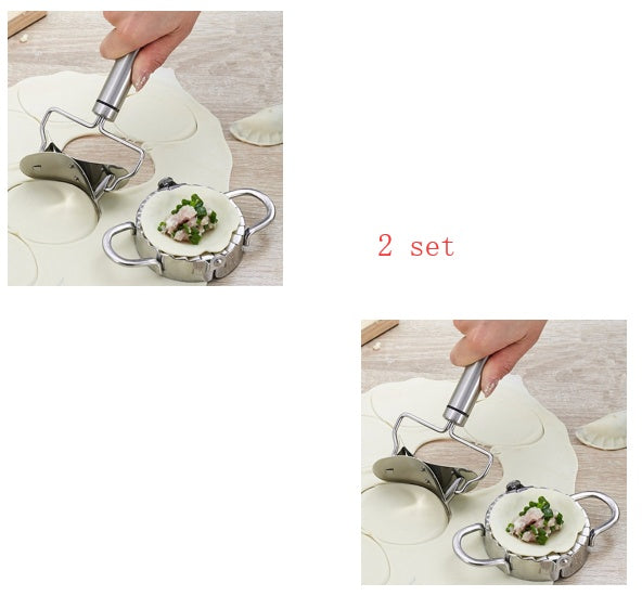 DumpliSeal Pro™ Stainless Steel Dumpling Press – 2-in-1 Dough Cutter & Sealer