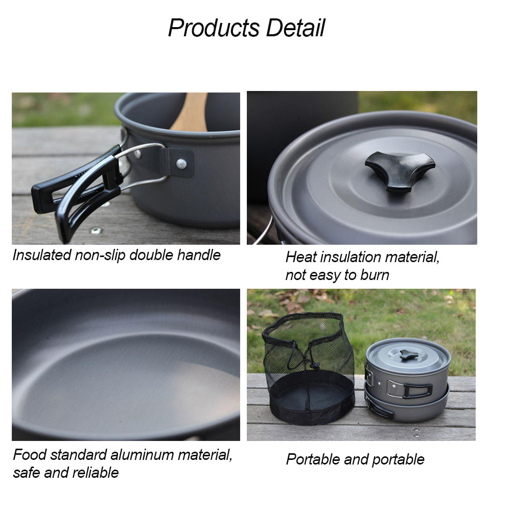 TrailChef Pro™ Lightweight Camping Cookware Set – Foldable Outdoor Pot & Pan Kit