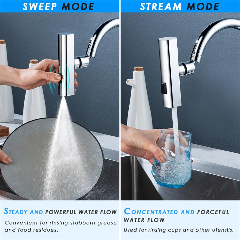 AquaFlow™ 360° Rotating Waterfall Faucet Extender – Splash-Proof Universal Kitchen Nozzle