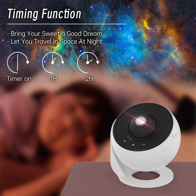 Galaxy Star Projector Night Light – 360° Rotating Starry Sky & Planetarium Lamp for Kids