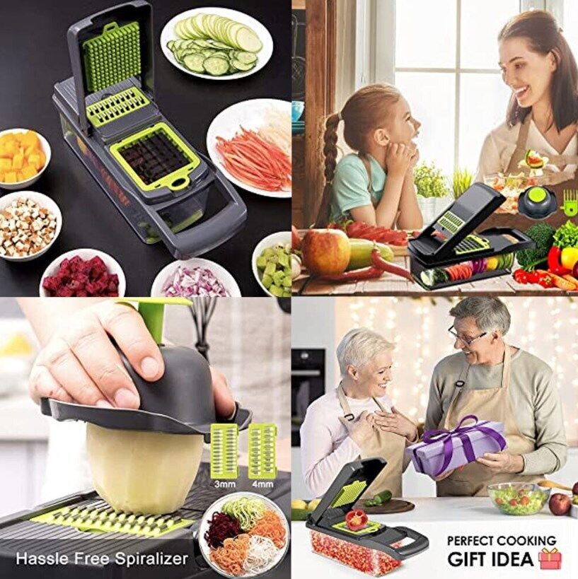 SliceMaster Pro™ 16-in-1 Vegetable Chopper – Multi Blade Salad Slicer & Peeler Set