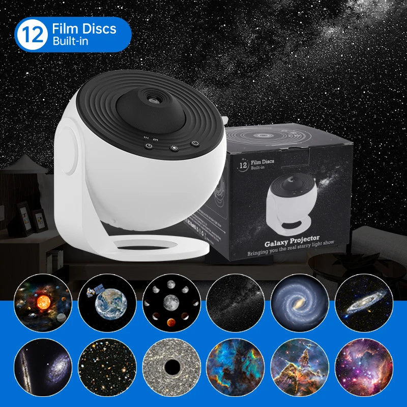 Galaxy Star Projector Night Light – 360° Rotating Starry Sky & Planetarium Lamp for Kids