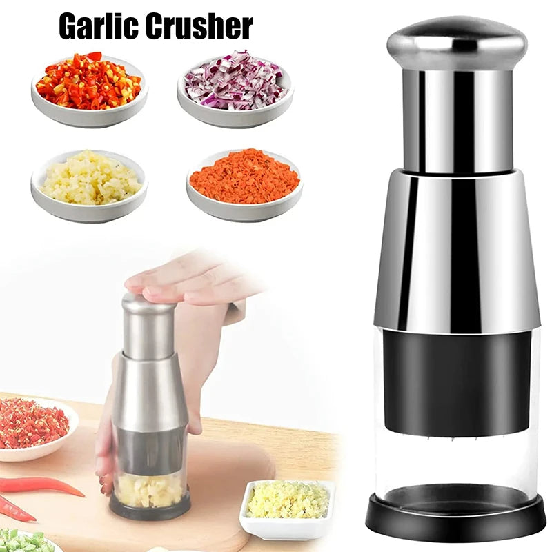 GarliChop Pro™ Manual Garlic & Onion Press Chopper – Stainless Steel Veggie Cutter