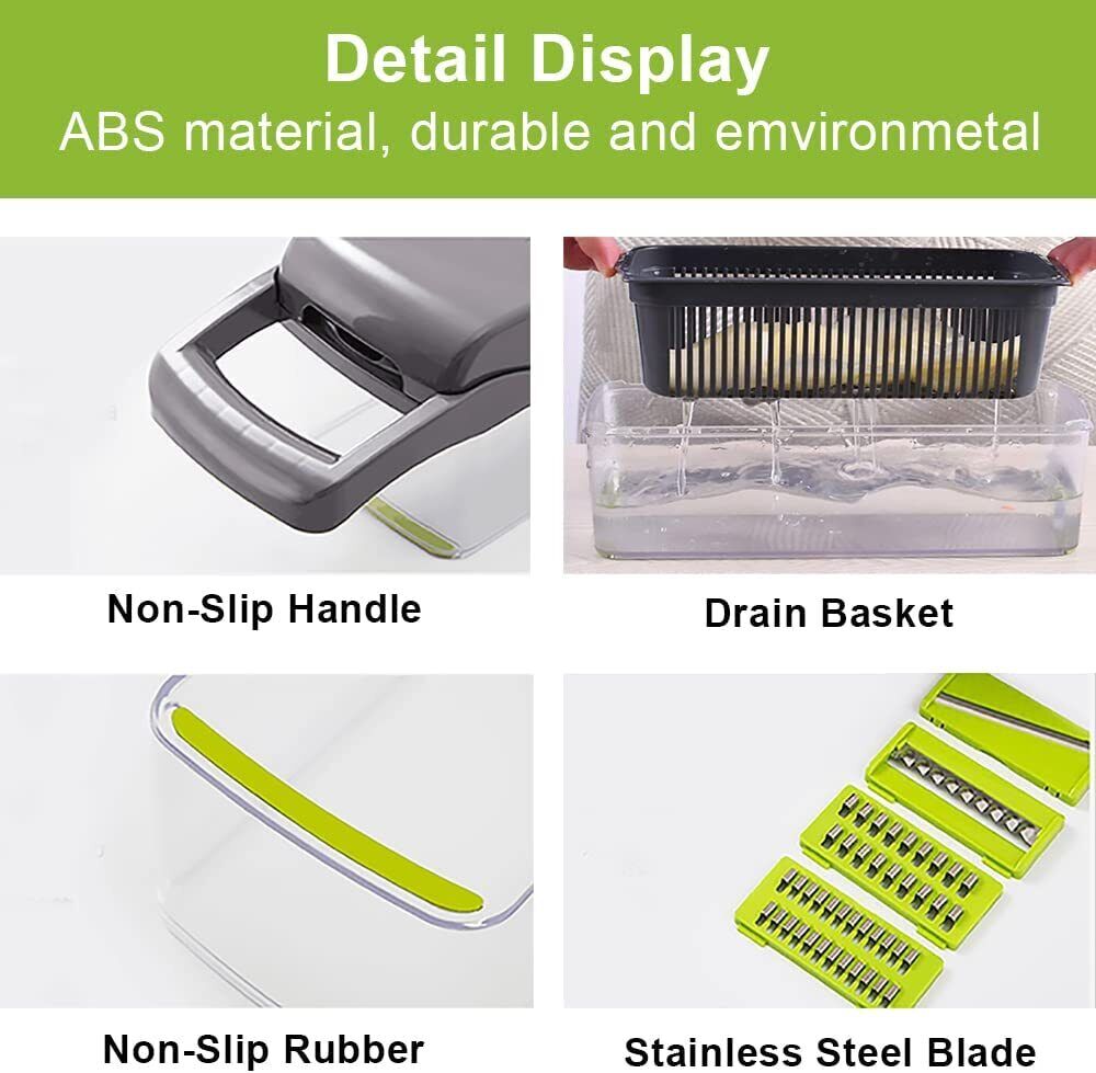 SliceMaster Pro™ 16-in-1 Vegetable Chopper – Multi Blade Salad Slicer & Peeler Set