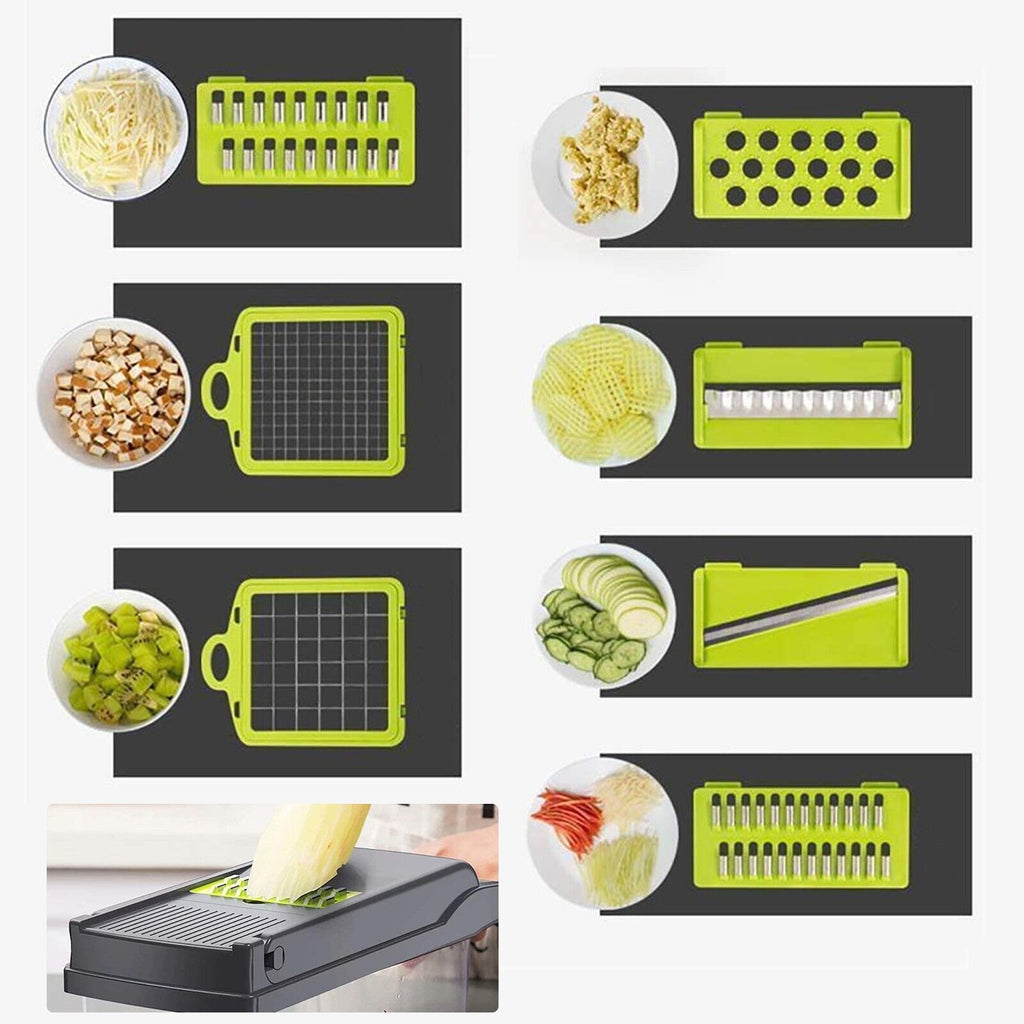 SliceMaster Pro™ 16-in-1 Vegetable Chopper – Multi Blade Salad Slicer & Peeler Set